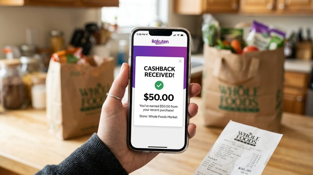A detailed view of a smartphone screen displaying a modern mobile application that shows earned cashback rewards and financial savings for the user.