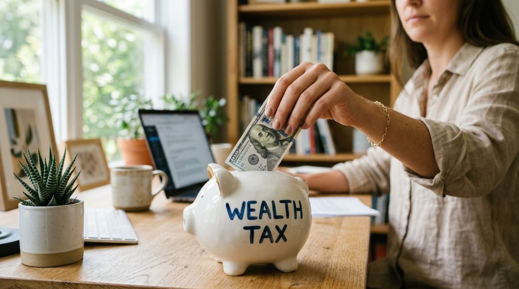 A detailed close up image of a person's hand carefully placing paper currency or money into a savings container or donation box.