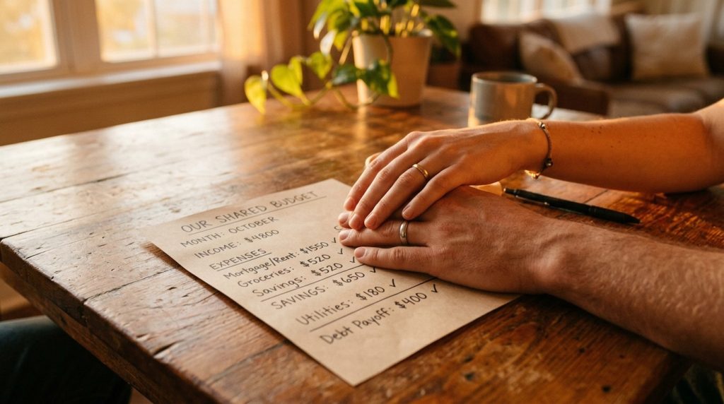 A close up perspective showing multiple hands joined together over a surface to represent teamwork and solidarity among a group of people.