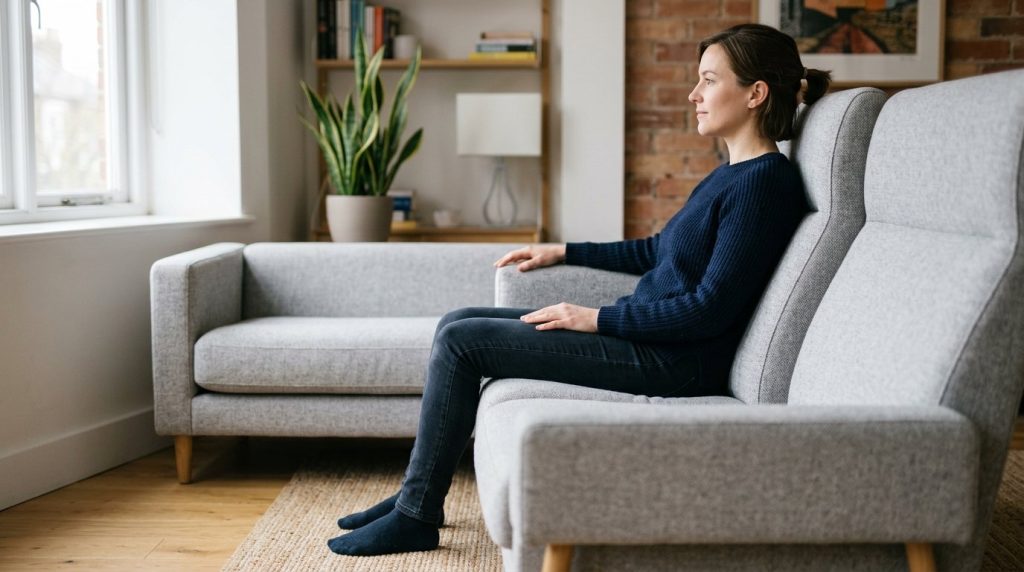A modern and stylish living room sofa featured in a budget-friendly home decor design collection.