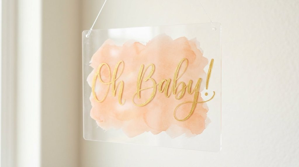 A sleek, professional custom acrylic sign with the number 202604051054 on a clean background.