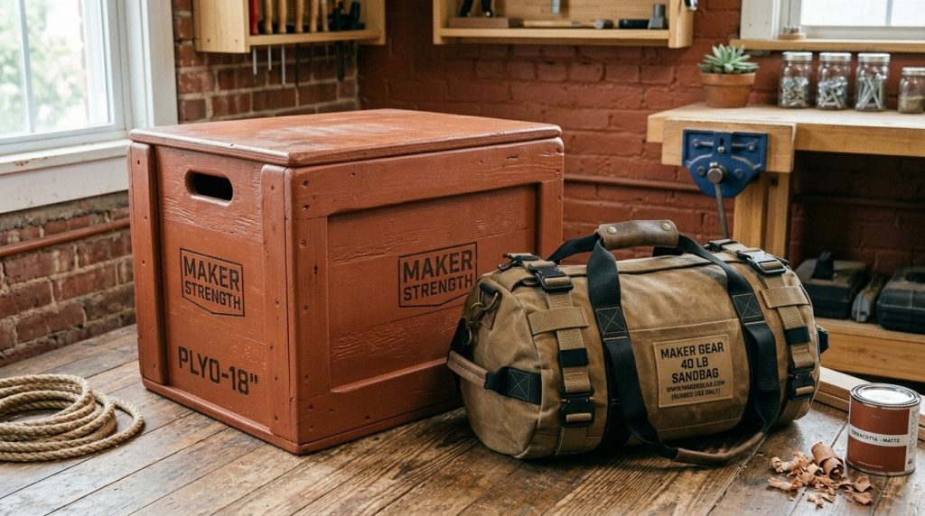 A homemade DIY sandbag used to stabilize a professional photography light stand in a studio.