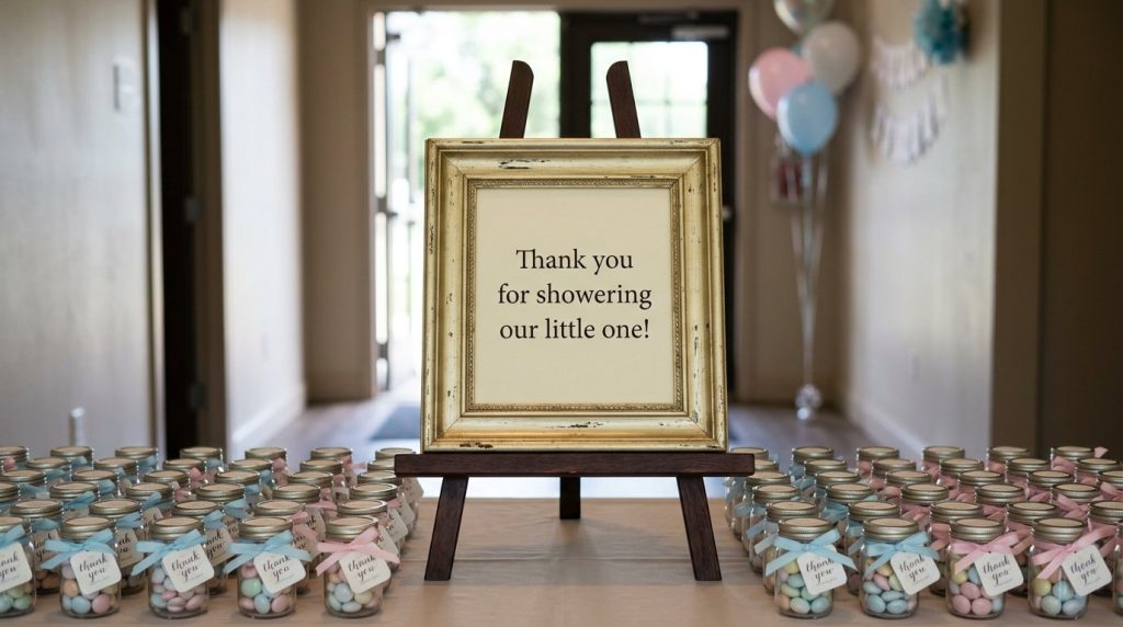 A person holding a handwritten Thank You sign against a blurred background.