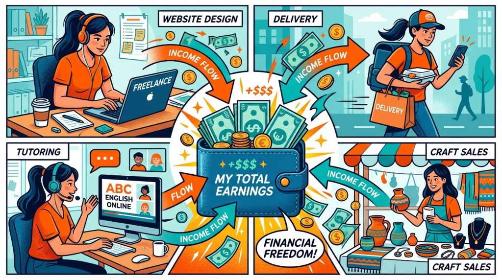 A focused individual managing multiple tasks at a clean professional desk.
