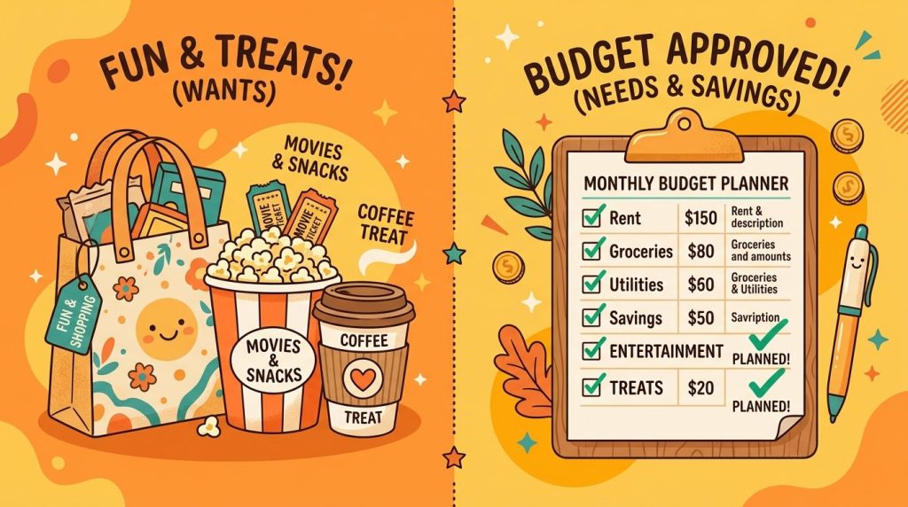 A organized document displaying a planned spending budget for financial planning and fiscal management.
