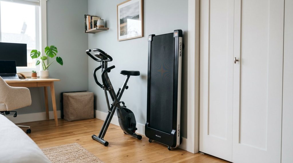 A person focusing on their cardio fitness by running on a professional treadmill in a gym setting.