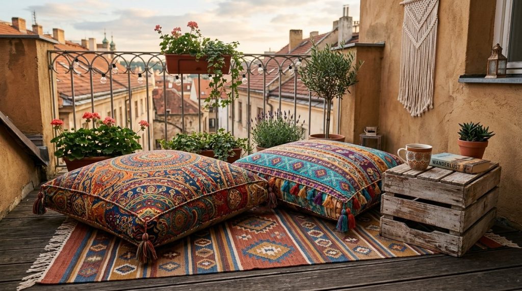Close-up of two plush decorative cushions sitting neatly on a modern neutral sofa.