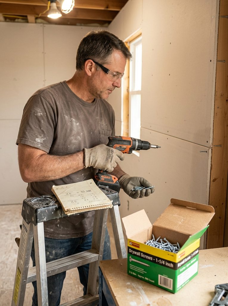 How Many Screws Per Sheet of Drywall? (4×8, 4×10 & 4×12 Spacing Guide + Calculator)